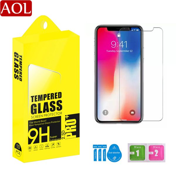 0.26 9H Clear FREE BUBBLE Tempered Glass 2.5D Screen Protectors For iPhone 14 13 12 Pro 11 XS Max XR 8 Plus 7 Samsung A13 A03s A03 a53 m53 M