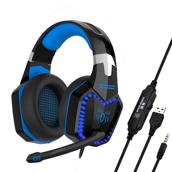 Headphone 3.5mm Stereo Wired Gaming earphone Computer foldable gamers headphones With microphone game headset