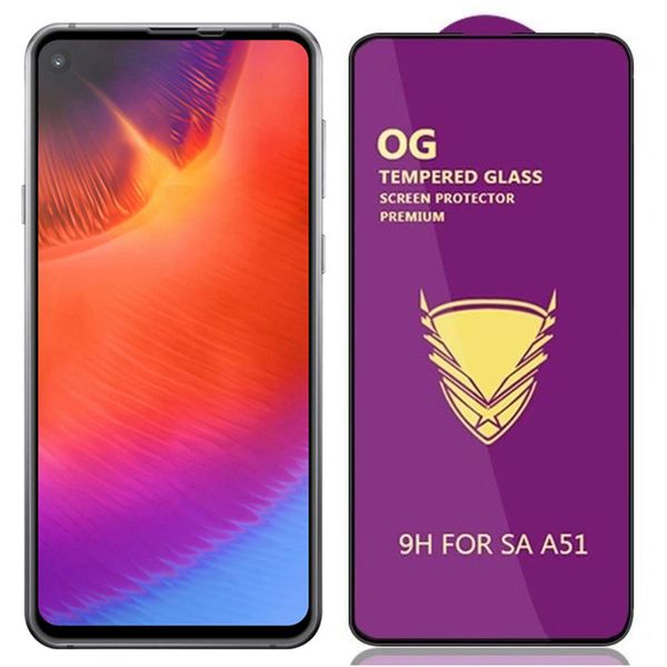 OG Tempered Glass Screen Protector Full Glue Coverage Curved Premium Cover Film Guard Shield For Samsung Galaxy Note 21 FE 20 A02 A12 A22 A3