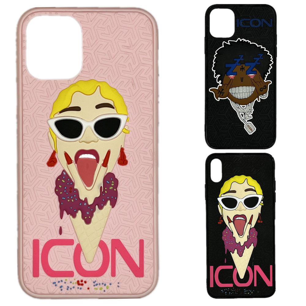 Luxury 3D Cute Cartoon Pattern Fashion Candy Cell Phone Cases For iPhone 6 7 8Plus 12 11 Pro X XR XS Max Soft Silicone Cover for Girls