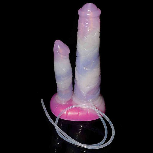 NXY Anal Toys New Silicone Liquid Gradient Simulation Penis Adult Fun Women&#039;s Water Jet Ejaculation Enema Masturbation Device 0314