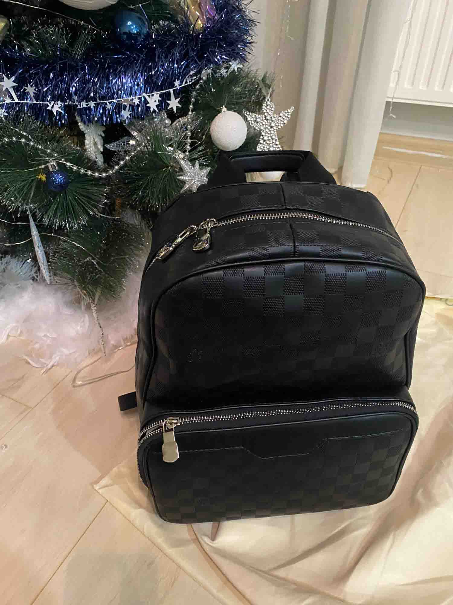 HH Black embossing Backpack Fashion Men Christophers Backpacks Shoulder Bags Handbag Purse Genuine leather Bag Adjustable Shoulders Strap Schoolbag