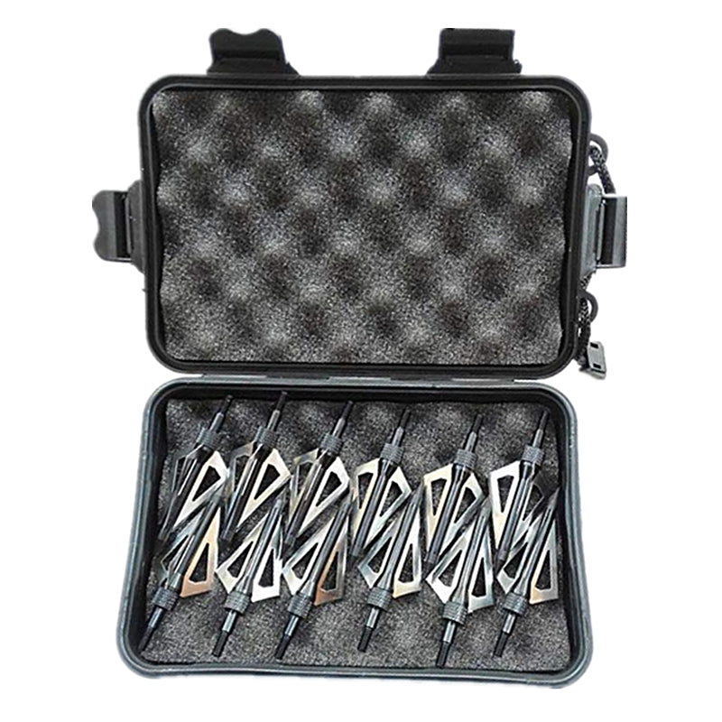 12PCS Hunting Archery Arrowhead 125 Grain 3 blades Compound Bow Recurve Bow Carbon Arrow With Plastic Box