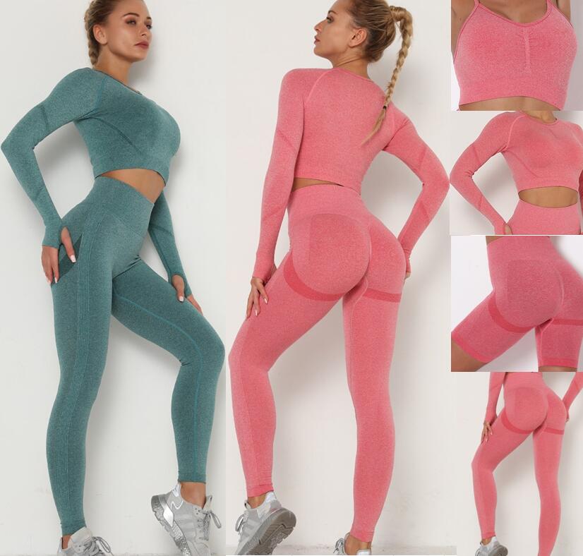 Winter Fashion Designer Womens Cotton Yoga Suit Gymwear Sportwear Tracksuits Fitness Sports four Piece set 4PCS bra Leggings outfits spring