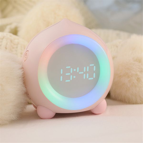 Led Kids Smart Alarm 7 Colors Changing Bedroom Student Digital Display Table Clock For Daily Wake Up 201118