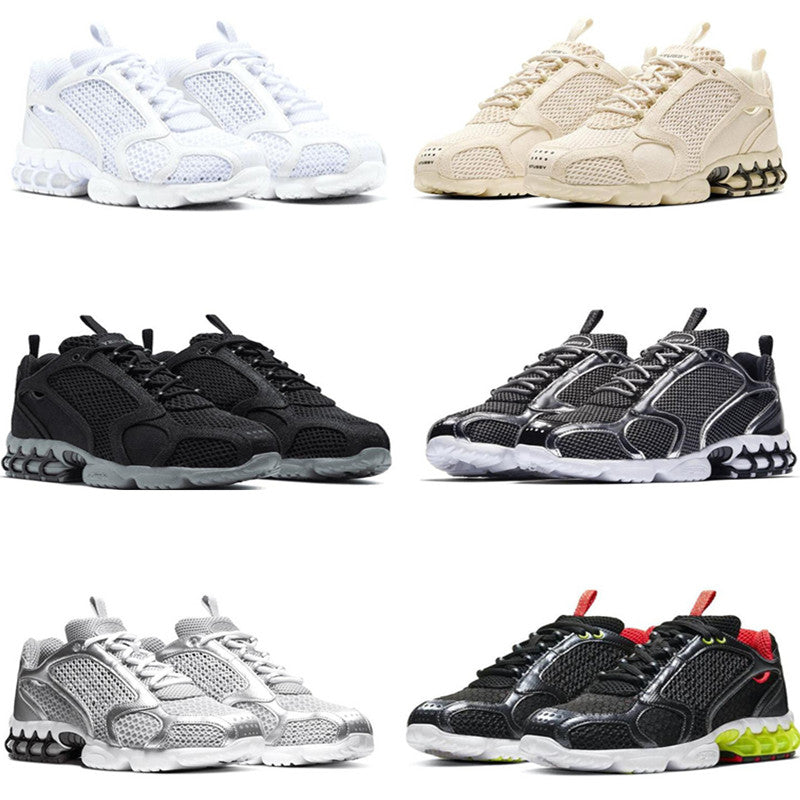Men&#039;s Running Shoes Track Red Beige Fashion Zoom Spiridon Caged 2 Fossil colorSports Trainers Women Sneakers CU1854-200