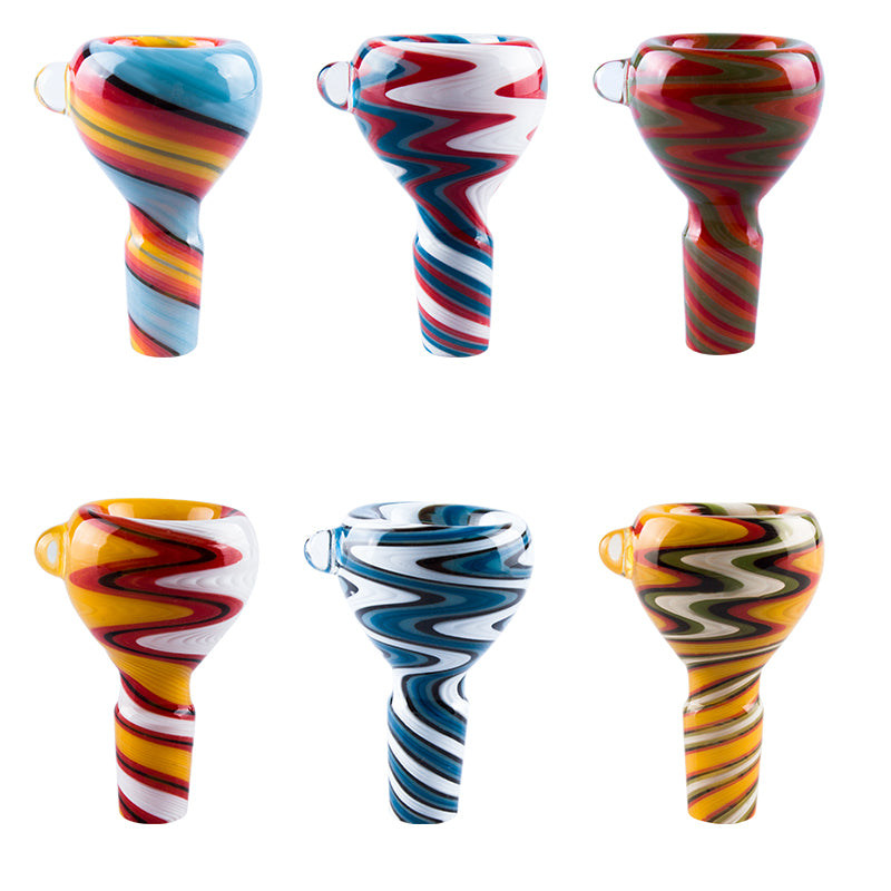 Glassvape168 CSYC G086 Slide Glass Bowl Smoking Accessory Joint 14mm 19mm Male Fully Wig Wag Water Perc Bong Pipe Bowls