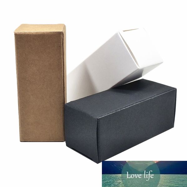 50Pcs-lot White Black Brown Kraft Paper DIY Crafts Packing Box Paperboard Package Box Small Perfume Bottle Foldable Pack Box