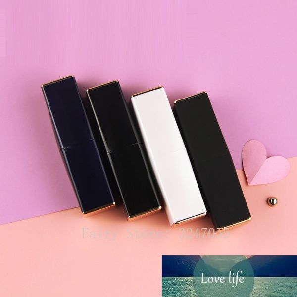 12.1mm 10-30-50pcs Matte Black White Magnetic Buckle Square Empty Lipstick Tube Lip Balm Container Lipstick Shell Packaging