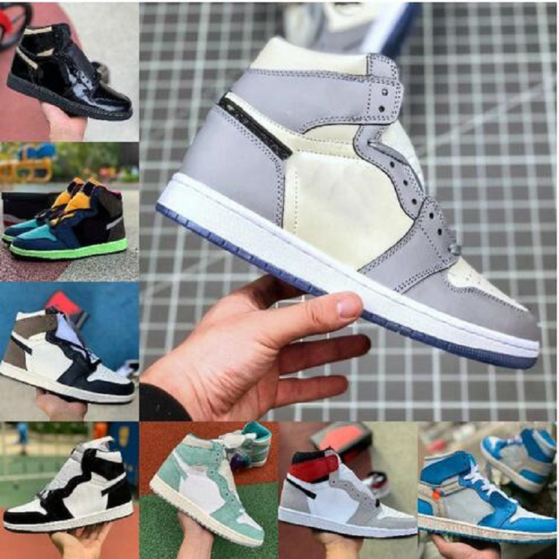 2021 New 1 1s Basketball Shoes Men Women Tie Dye OG Bio Hack LIGHTBULB Blue UNC Patent Red White BLACK ROYAL TWIST Green Toe Banned