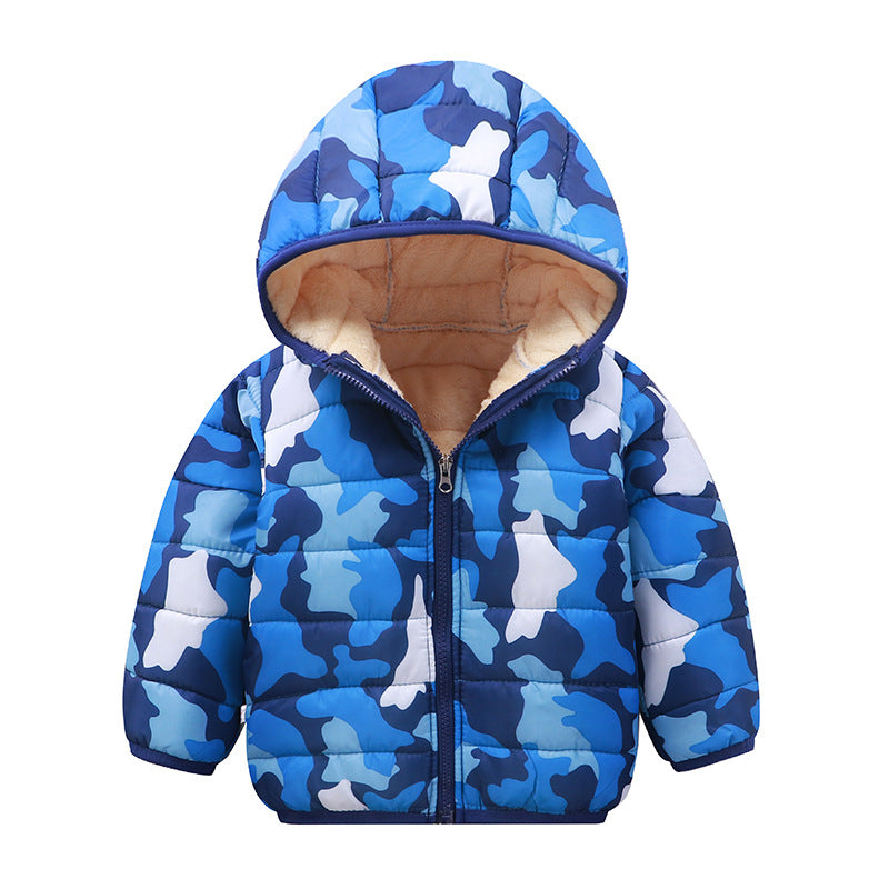 Children&#039;s Winter Warm Cotton Jackets Boys Girls Outerwears Toddler Kids Cartoon Dinosaur Hooded Coat Baby Short Thicken Clothes