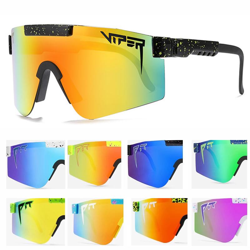Original Brand Oversized Windproof Sport Polarized Sunglasses for men-women tr90 frame mirrored lens uv400 Pit Viper Oculos