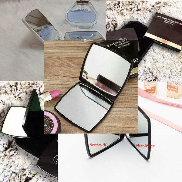 Side Classic Folding Double Mirror Portable Hd Make-up And Magnifying Mirror With Flannelette Bag Gift Box For VIP Client