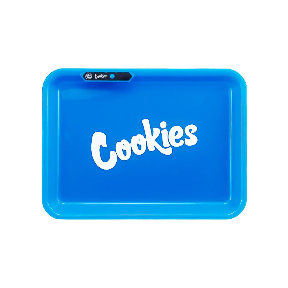 Cookies Glow Tray electric Rechargeable Voice Controll LED Rolling Plate Featured Dry Herb Tobacco Storage Tray Holders With Bag