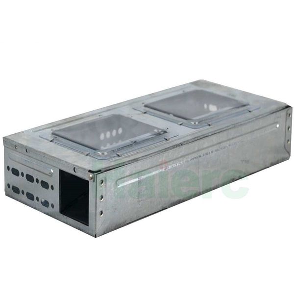 Pest Control Big Large Metal Rat bait station 37cm 14in Pro Humane Multi Catch Trap Box with 2 PVC Window for Use Mice Traps Reusable Cather