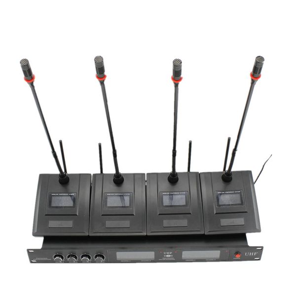 4 Channel Receiver LCD panel sem fio Series Professional radio Conference Gooseneck Transmitter Mic Syetem Wireless Microphone