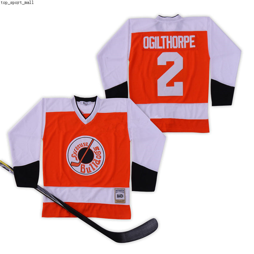 Movie Syracuse Bulldogs 2 Ogie Ogilthorpe Jersey Slap Shot SlapShot College Ice Hockey Breathable Team Color White All Stitched Hot Sale as