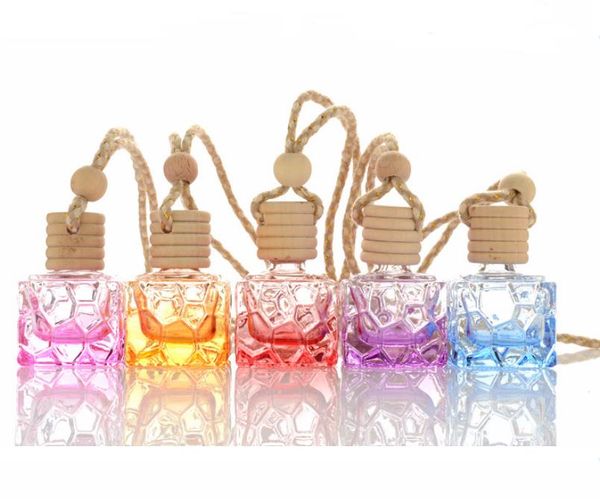 7ml Home Car Hanging Air Freshener Perfume Fragrance Diffuser Empty Glass Bottle Auto Ornament Refillable Bottles 200pcs-lot SN1767