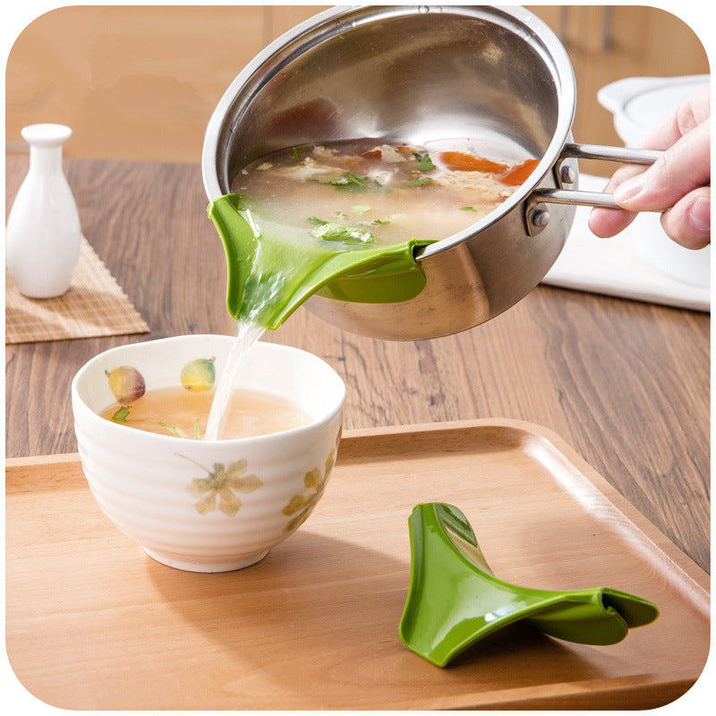 silicone pour soup funnel kitchen dedicated antispill pots around mouth edge deflector for creative kitchen tools free