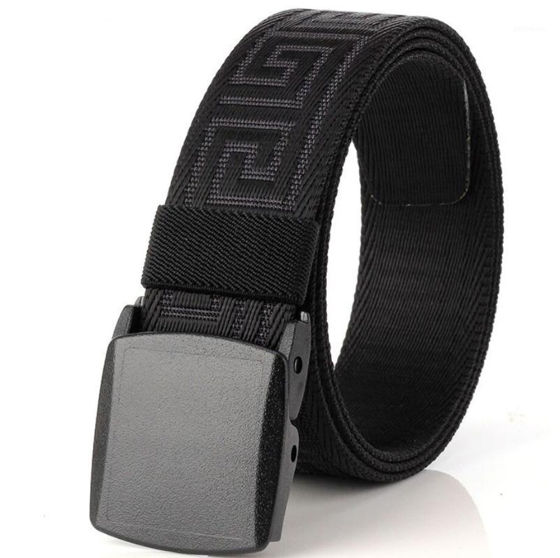 3.8CM Slim Men And Women Canvas Belt Fashion POM Automatic Buckle Belt For Women Man Outdoor Fans Tactical Equipment1