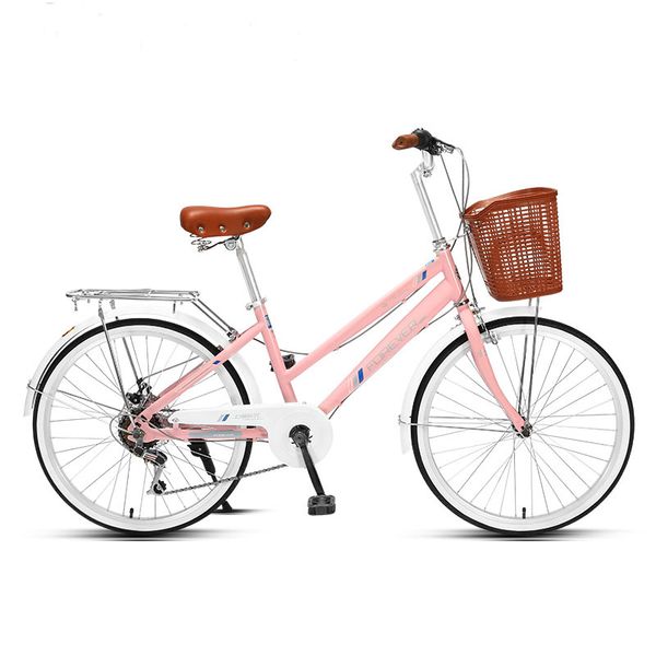 Bicycle Adult Variable Speed Lady Student 24 Inch 21 Speed Ordinary Light Scooter High Carbon Steel Frame City Commuter Bike Casual