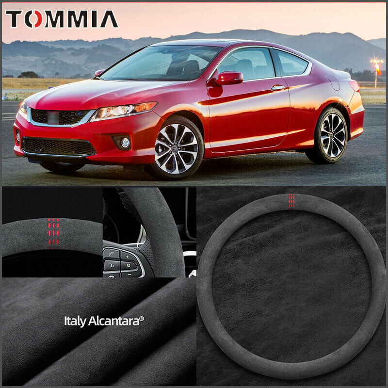 15 inch Non-slip Black Alcantara Suede Car Steering Wheel Cover For Honda Accord