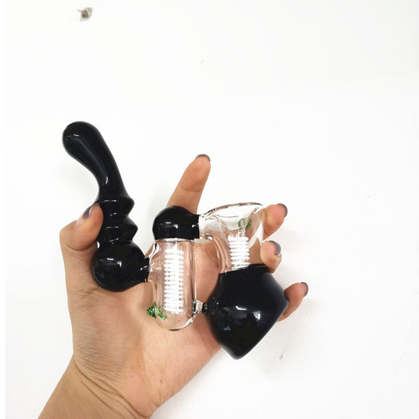 Black glass pipe bubbler bongs glass water pipes percolator heady recycler oil rigs bubblers perc nail carb cap