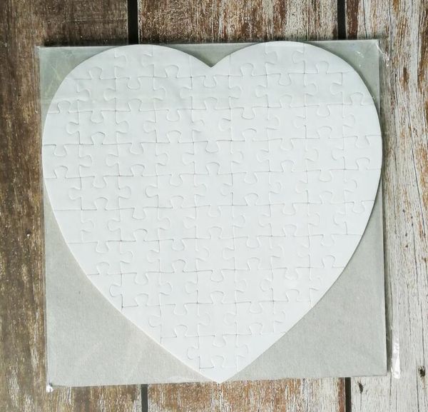 Sublimation blank pearl light pager puzzles heart love shape puzzle hot transfer printing blank consumables child toys gifts DHL