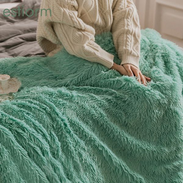 Soft Faux Fur Throw Blanket,Winter Warm Plush Bed Cover Blankets,Fuzzy Lightweight Long Hair Shaggy Blanket For beds Couch Sofa 201130