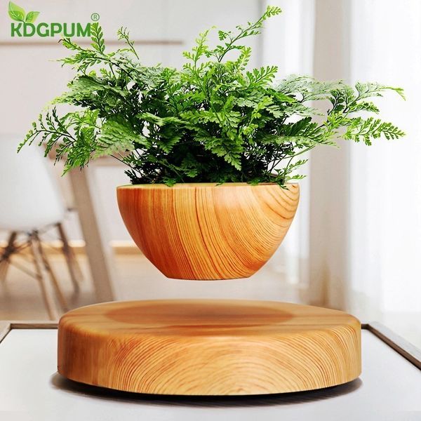 EU-US-AU Plug Levitating Air Bonsai Pot Magnetic Levitation Plants Planter Flower Pots Potted Succulent Plant Home Office Decor Y200723