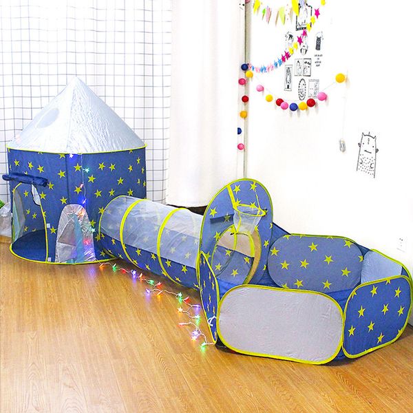 Portable 3 In1 Baby Tent Kid Crawling Tunnel Play Tent House Ball Pit Pool Tent for Children Toy Ball Pool Ocean Ball Holder Set LJ200923