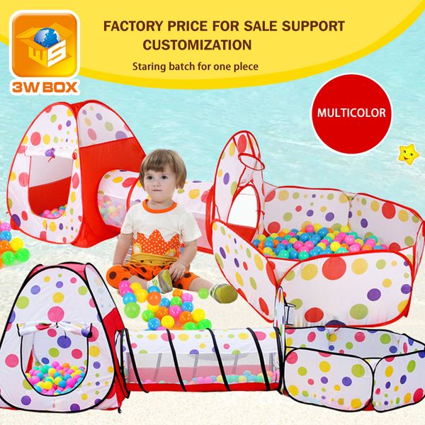 3WBOX 3In1 Play Tent Baby Toys Ball Pool Ocean Balls Foldable Kids Play Playpen House Outdoor tunnel dot game ocean pool fence LJ200923