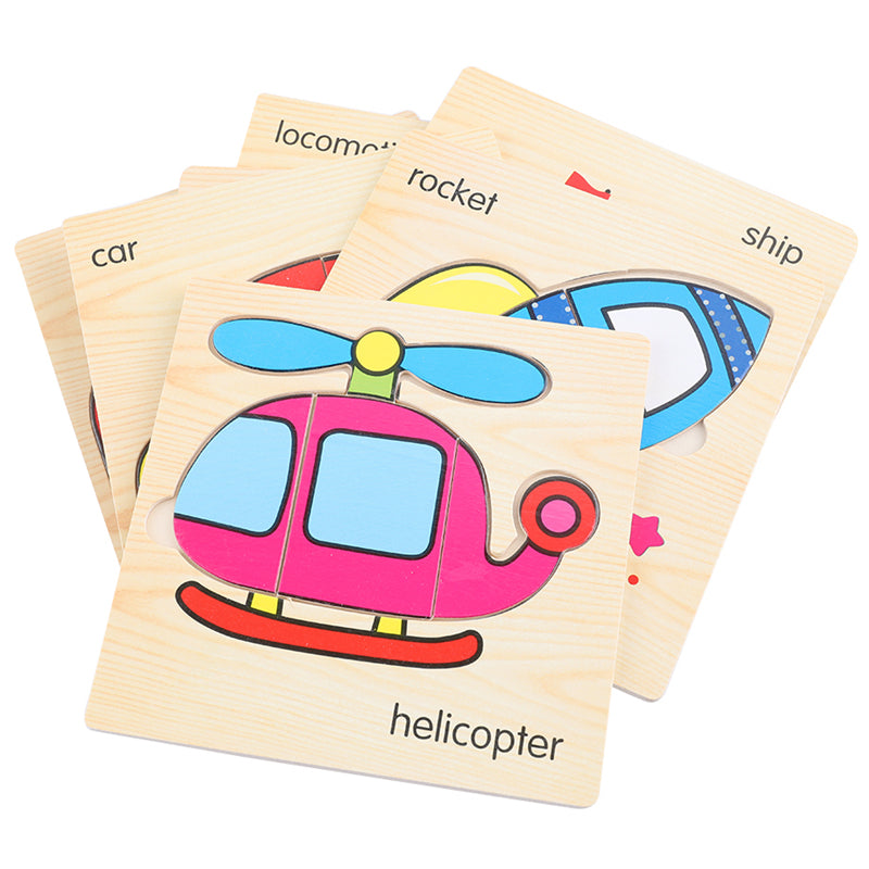 Baby Toys 3D Puzzle Wooden Toys For Children Cartoon Animals Puzzles Children Educational Montessori Toy for Newborn Wood Toy RN8086