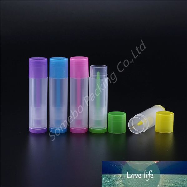 100pcs 5G Lip Balm Tubes Empty Plastic Lip Balm Lipstick Tube Chapstick Containers Containers for Handcraft DIY 5 Color