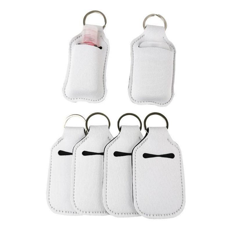30ml sublimation blank Neoprene perfume bottle holder SBR blank hand sanitizer bottle set white perfume bottle holder keychain gift