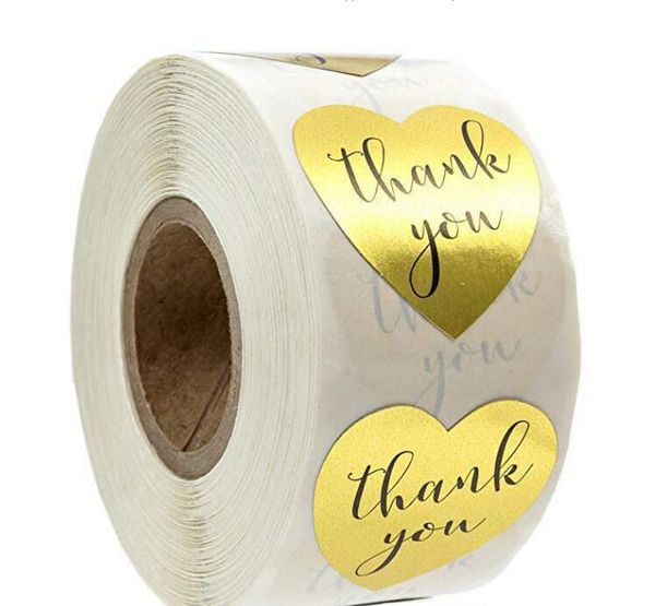 Round Gold &quot;THANK YOU for your purchase&quot; Stickers seal labels 500 Labels stickers scrapbooking for Package stationery sticker GD10