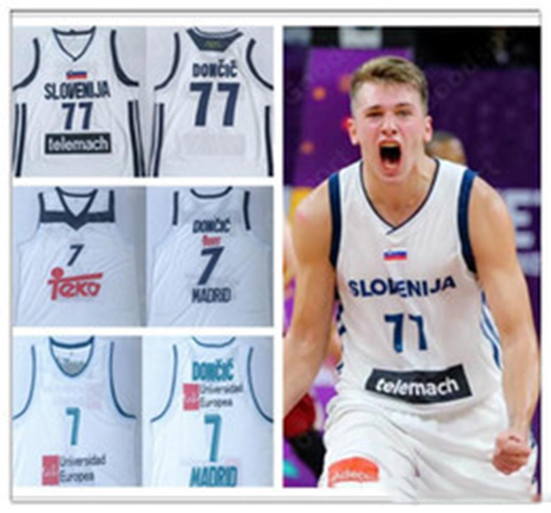 2019 Slovenia 77 Doncic Stitched jerseys Sport Jersey CITY SWINGMAN new SHIRTS Luka #7 Slovenija Real Madrid Euroleague Champion sport