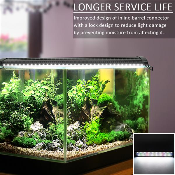 20W 129LED Full Spectrum Water Grass Lamp 35.43inch Black Soft light Top-grade material lighting (Suitable For 35.43-43.3inch Long Aquarium)