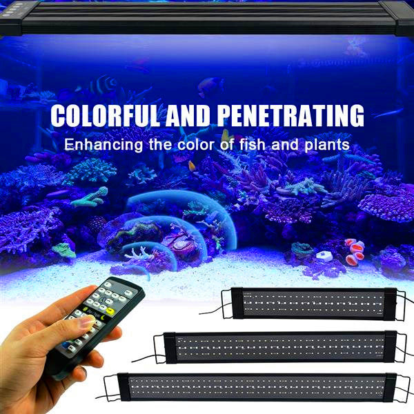 Best seller 25W 108LED Solar Light Grass Lamp With Remote Control Soft light 28.54inch Black Suitable For 28.54-42.32inch Long Aquarium