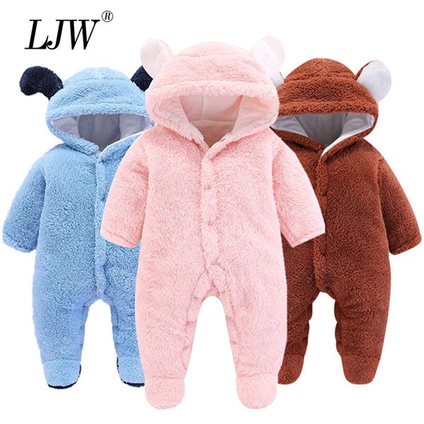 Autumn Winter Infant Clothing Overalls Thick Fluff Rompers For Girls Jumpsuit Warm Costume Newborn Baby Boys Clothes 201027