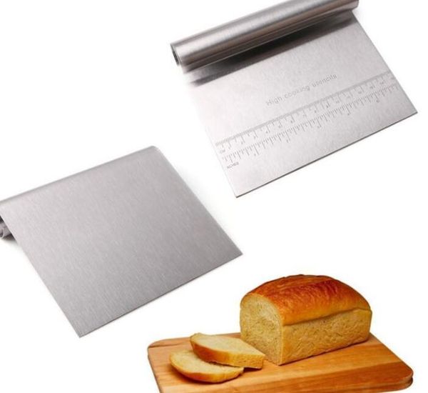 15*11.5cm Stainless Steel Bench Scraper, Pizza Dough Cutter , Measuring Guide kitchen tools