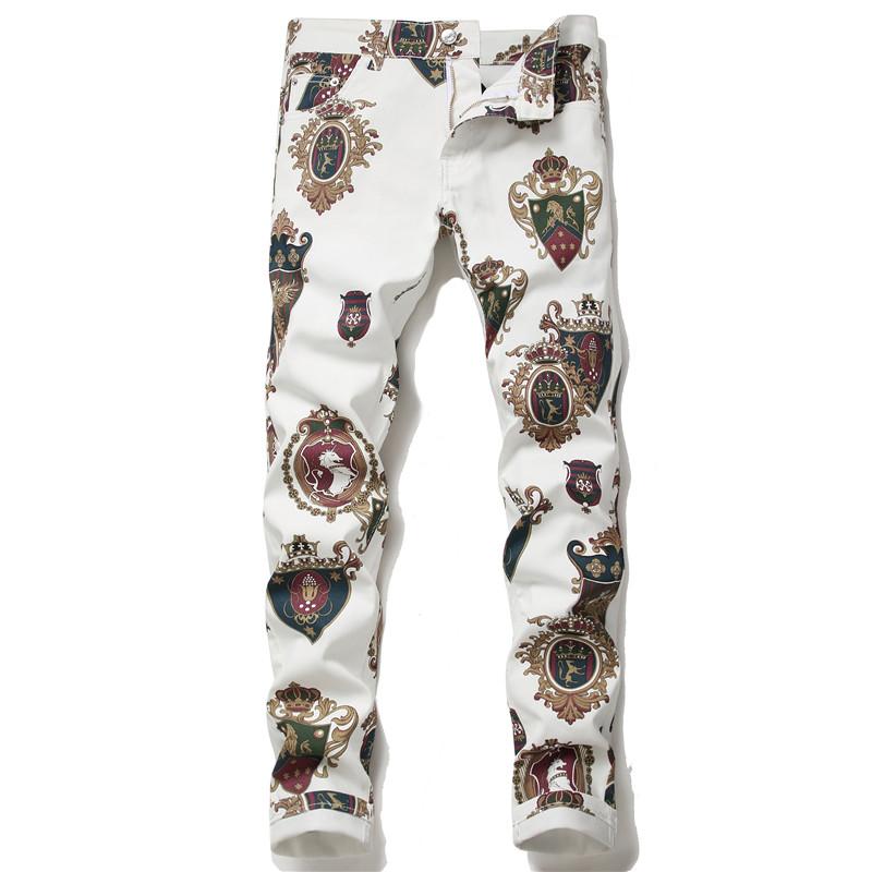 New Designer Mens Jeans Skinny With Slim Elastic Denim Fashion Bike Luxury Jeans Men Pants Ripped Hole Jean For Men Pattern Hight Quality