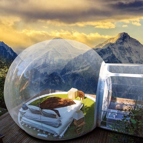 Clear Camping Dome Inflatable Bubble Lodge Tent House 4m Diameter Free Shipping Factory Price Cheap Free Blower