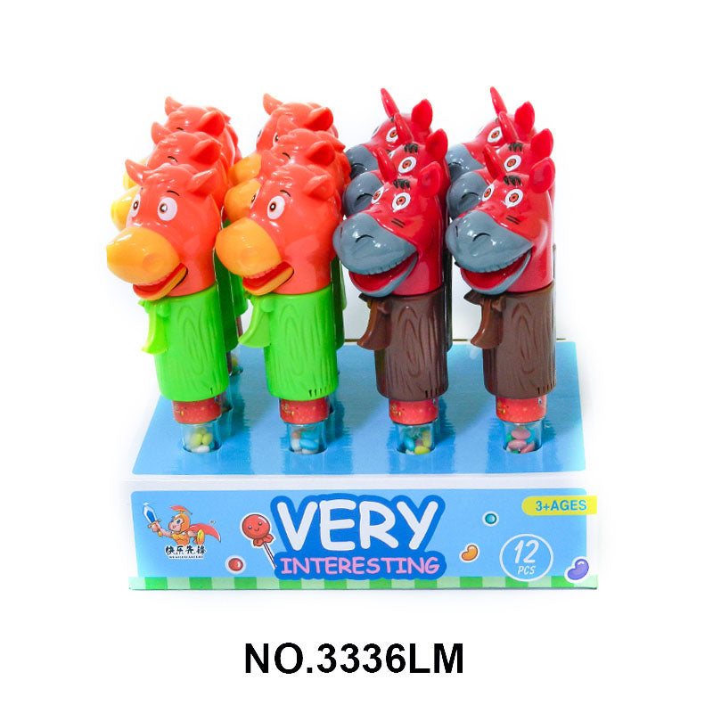 Cartoon animal candy toys, candy toys, funny vocal cartoon animals, a variety of animal shapes, equipped with delicious candies