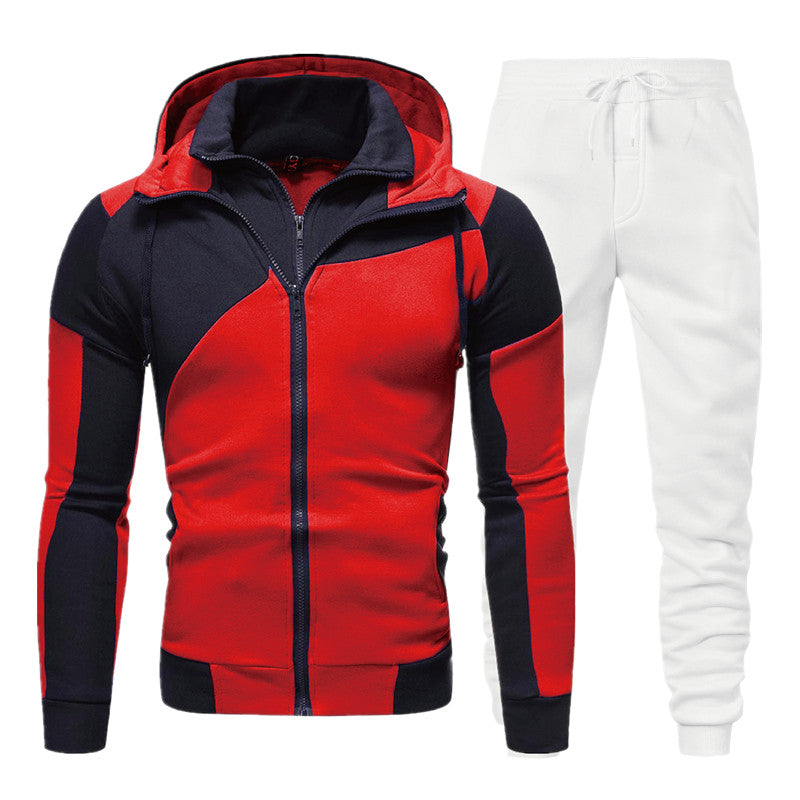 Autumn men&#039;s full zip tracksuit men sport suit white cheap men sweatshirt and pant suit hoodie and pant set sweatsuit men