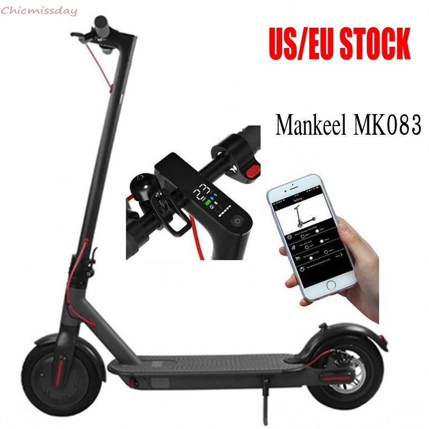 Mankeel US UK Stock Bluetooth Smart APP Control Folding Electric Scooter 8.5 Inch Ebike Aluminium Alloy 2 Wheel Electric Bike Scooter MK083