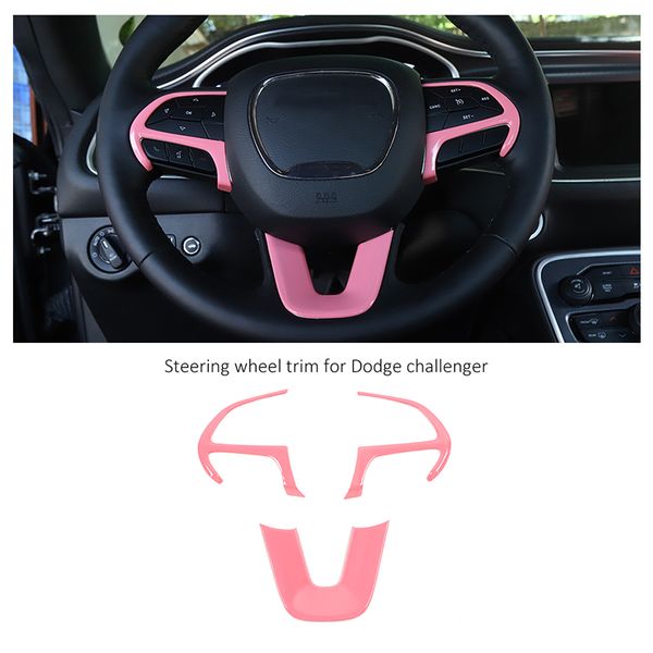 Pink Car Steering Wheel Cover for Dodge Challenger 15+ - Durango 14+ - Grand Cherokee SRT8 14+ - Dodge Charger 15+