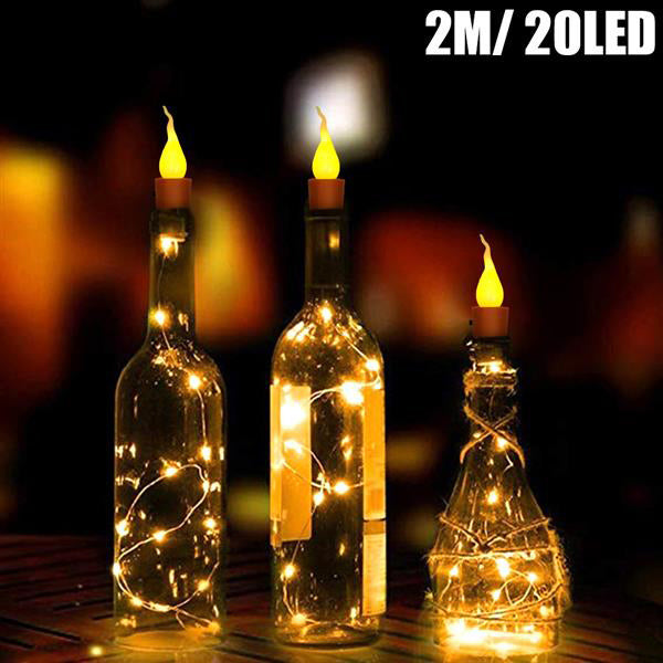 Twinkle Star 10x Warm Wine Bottle Candle Shape String Light 20 LED Night Fairy Lights Lamp wholesale