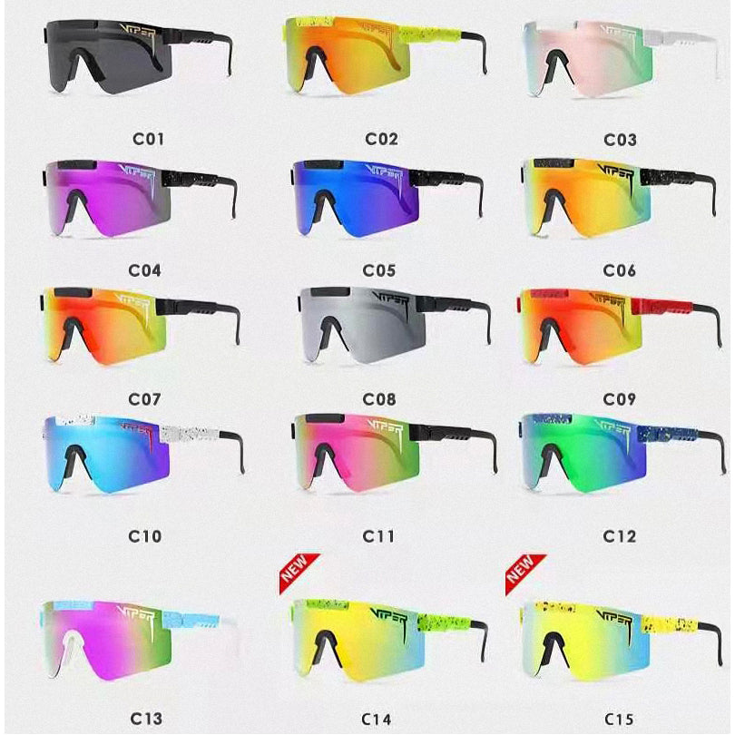 Pit Viper Flat Top Sunglasses TR90 Frame Mirrored Lens Windproof Sport Men Woman Polarized Sun Glasses YUN.UX