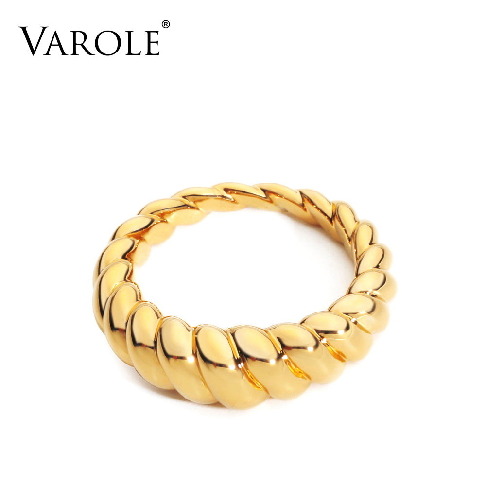 VAROLE Twist Ring Gold Color Rings For Women Accessories Finger Fashion Jewelry Gifts Bague Anillo Jewellery